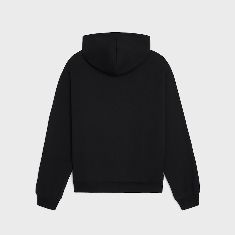 felpa con cappuccio e zip larga triomphe in cashmere e cotone