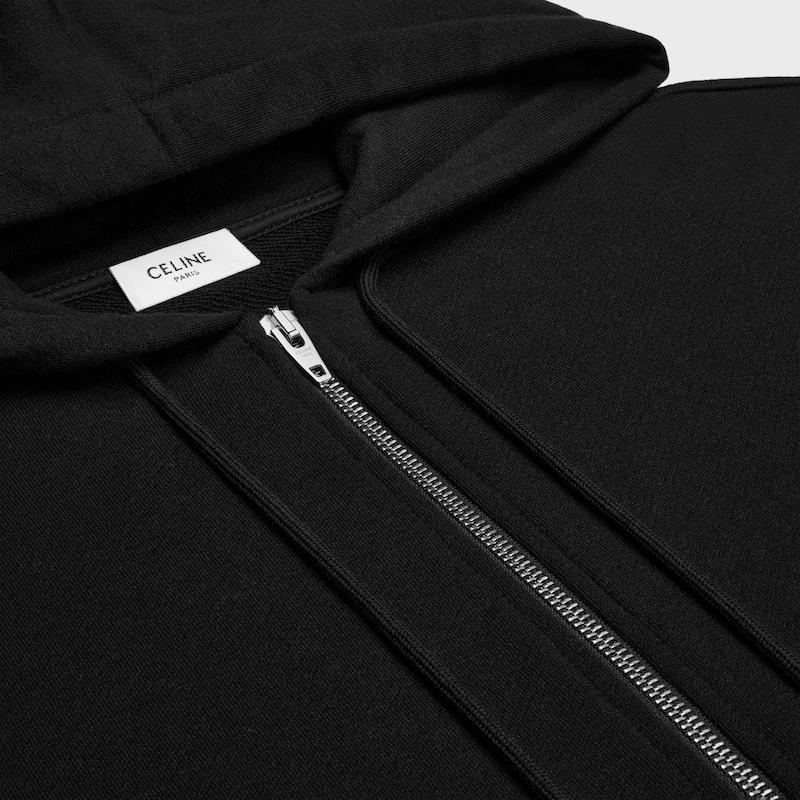 felpa con cappuccio e zip larga triomphe in cashmere e cotone