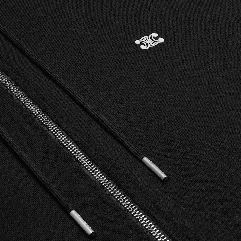 felpa con cappuccio e zip larga triomphe in cashmere e cotone