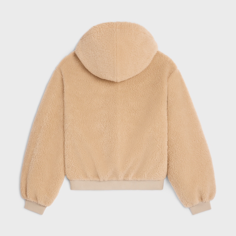 giacca con cappuccio in pile polare