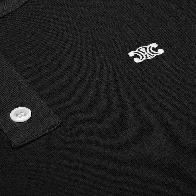 t-shirt a maniche lunghe in jersey di cotone a coste