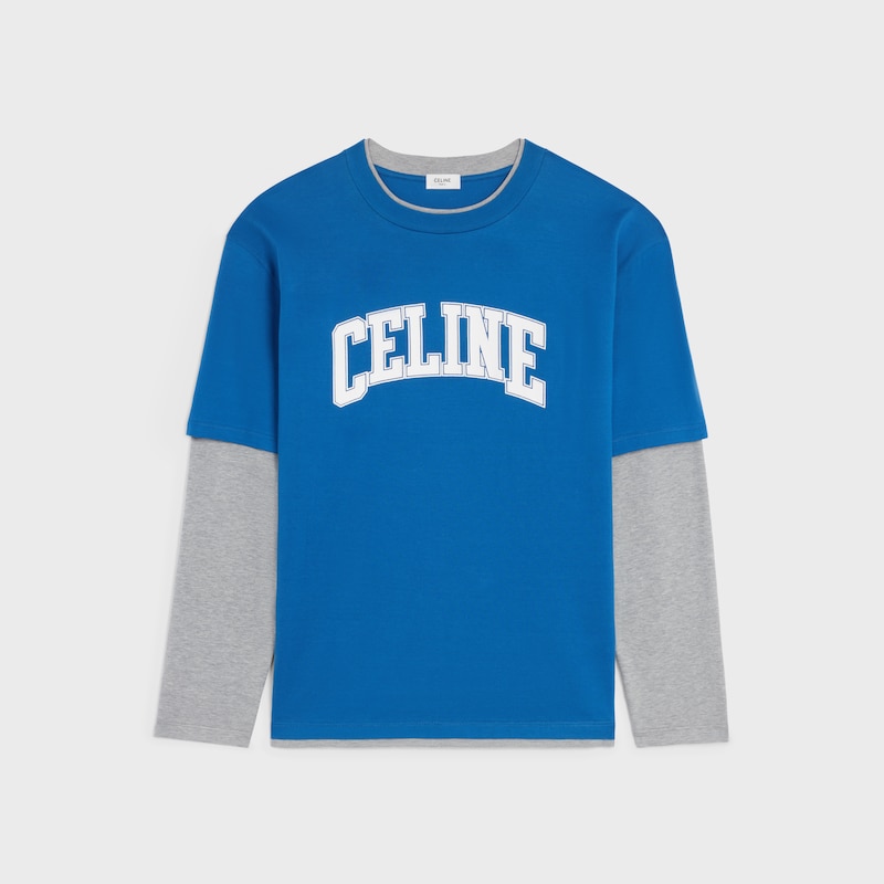 t-shirt a maniche lunghe in jersey di cotone