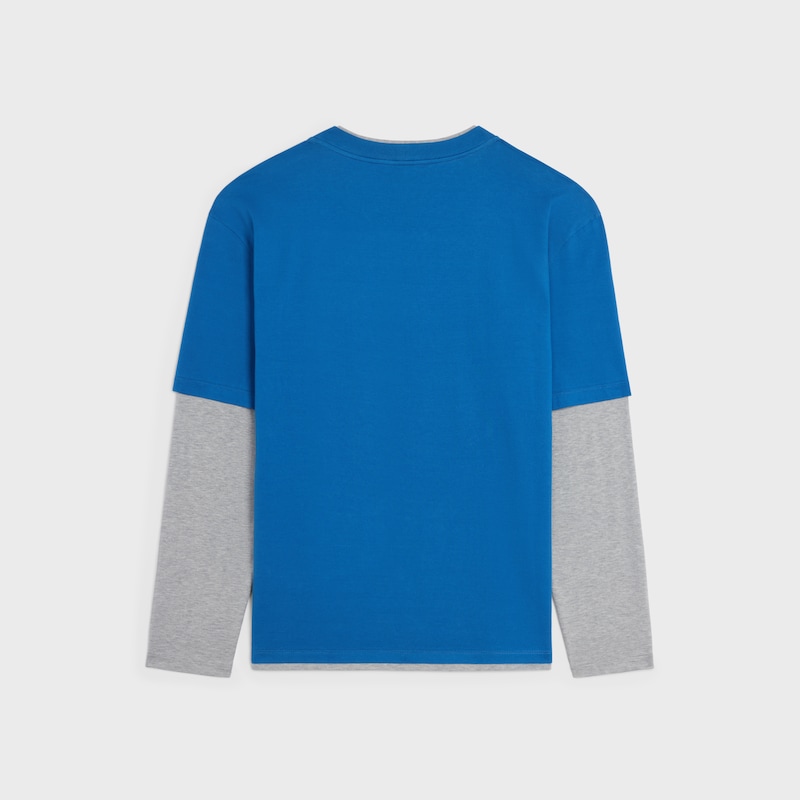 t-shirt a maniche lunghe in jersey di cotone