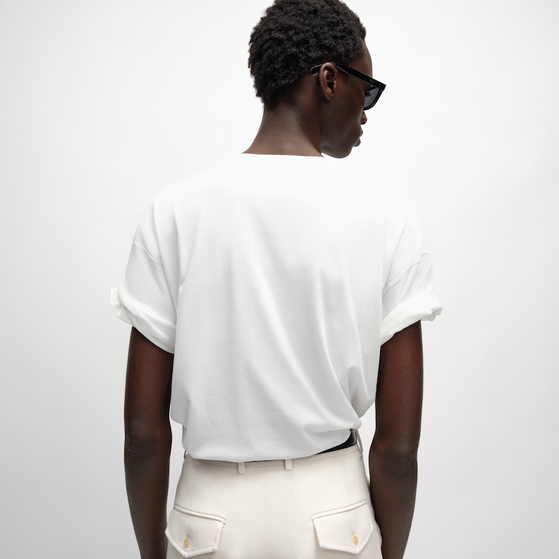 t-shirt doppio strato in jersey di cotone pregiato