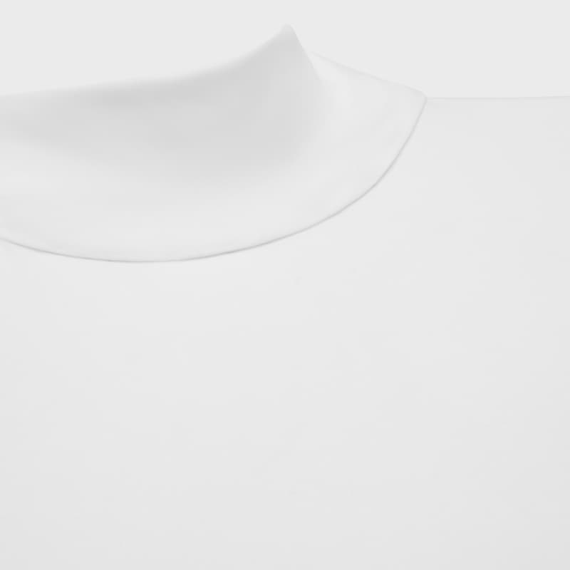 maglia a collo alto in jersey di cotone sportivo