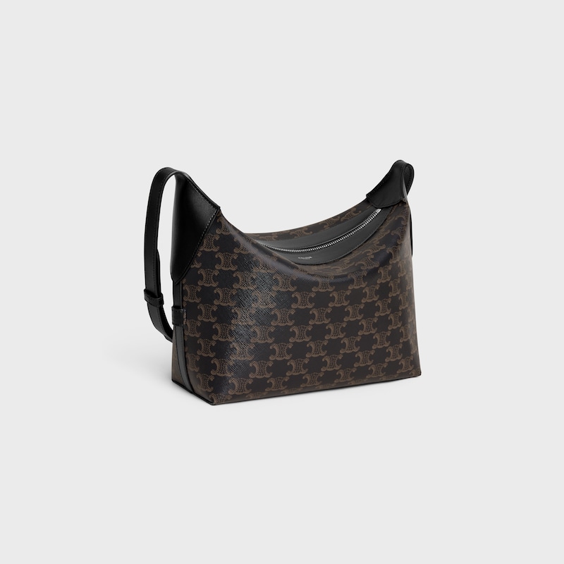 borsa a tracolla harry in tela triomphe e pelle di vitello