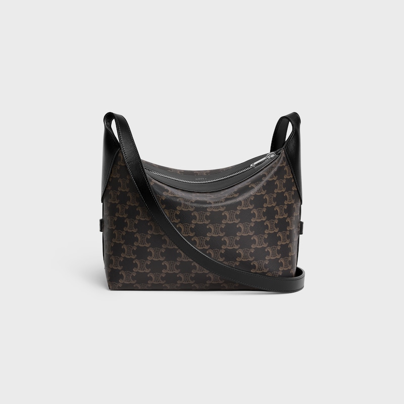 borsa a tracolla harry in tela triomphe e pelle di vitello