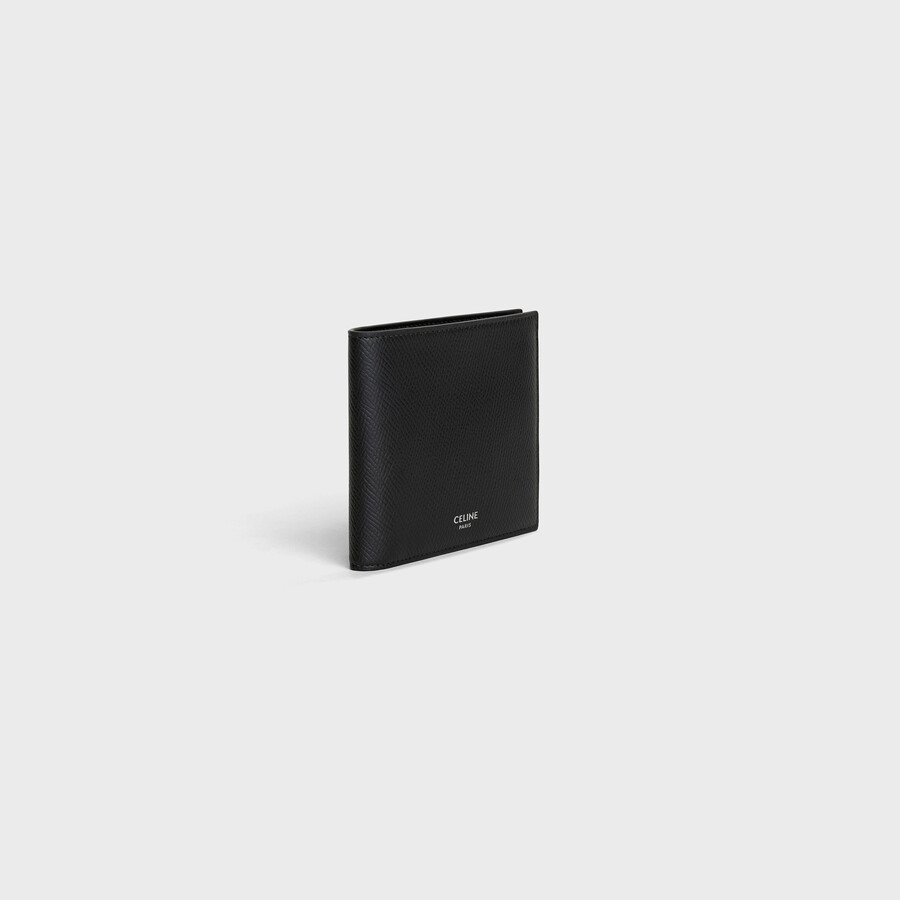 porta carte bi-fold in pelle di vitello granata