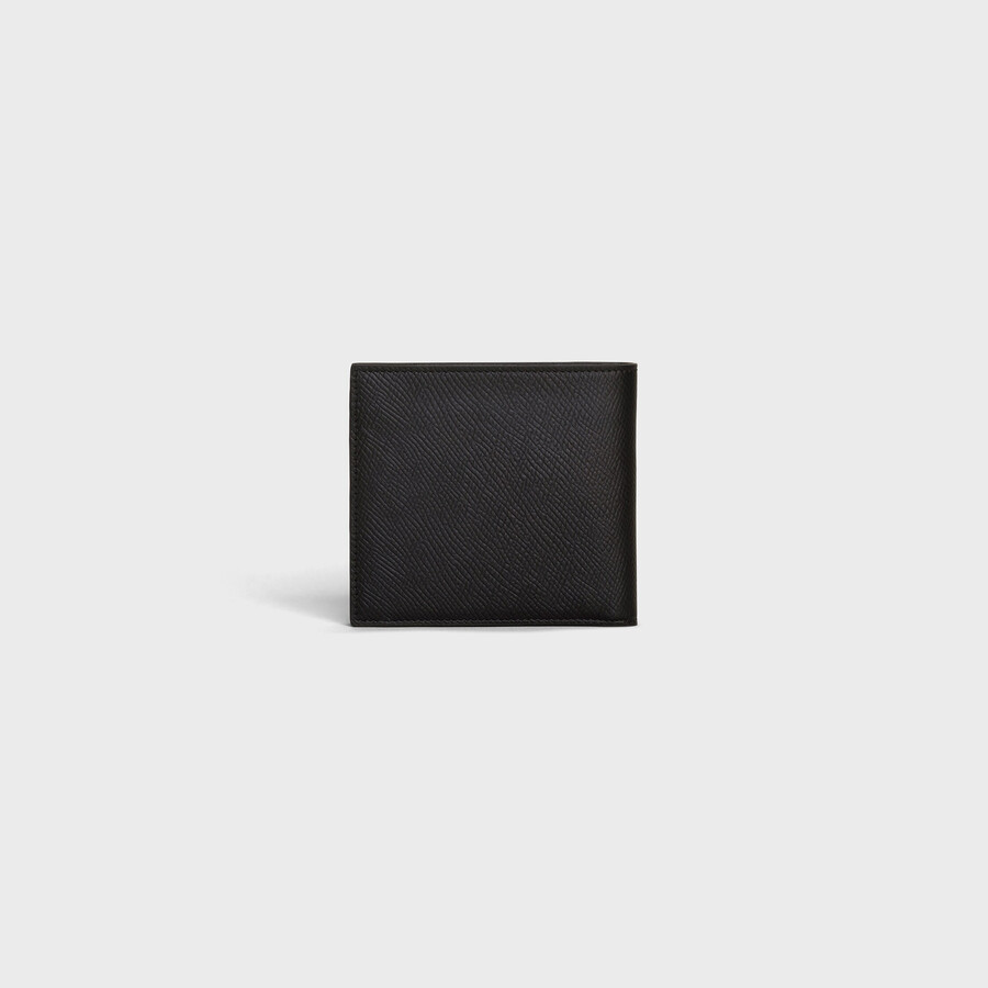 porta carte bi-fold in pelle di vitello granata