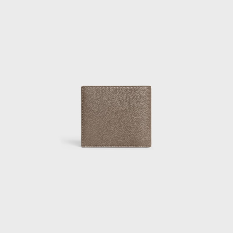 portafoglio bi-fold in pelle di vitello granata